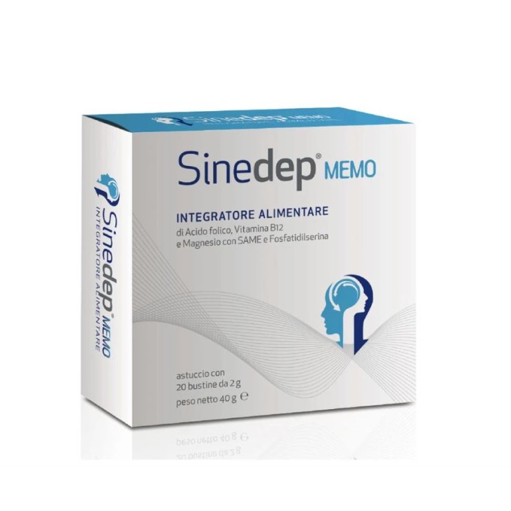 Sinedep Memo 20 Bustine - Integratore Acido Folico, Vitamina B12 e Magnesio  