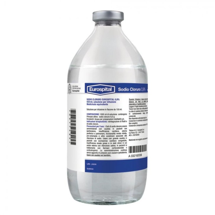 Sodio Cloruro Eurospital 0,9% Soluzione per Infusione 100 ml
