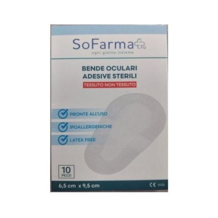 SoFarma+ Benda Oculare Monouso Adesiva Sterile 10 Pezzi