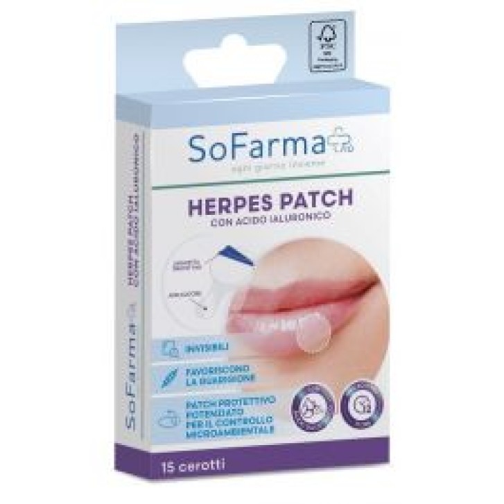 Sofarma+ Herpes Patch all'acido ialuronico 15 pezzi