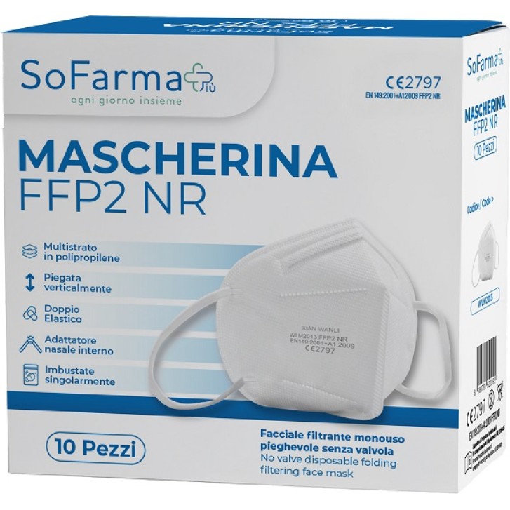 Sofarma+ Mascherina FFP2 Bianca 10 pezzi