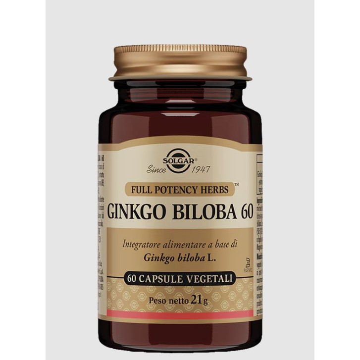 Solgar Ginkgo Biloba 60 60 capsule - Integratore Antiossidante