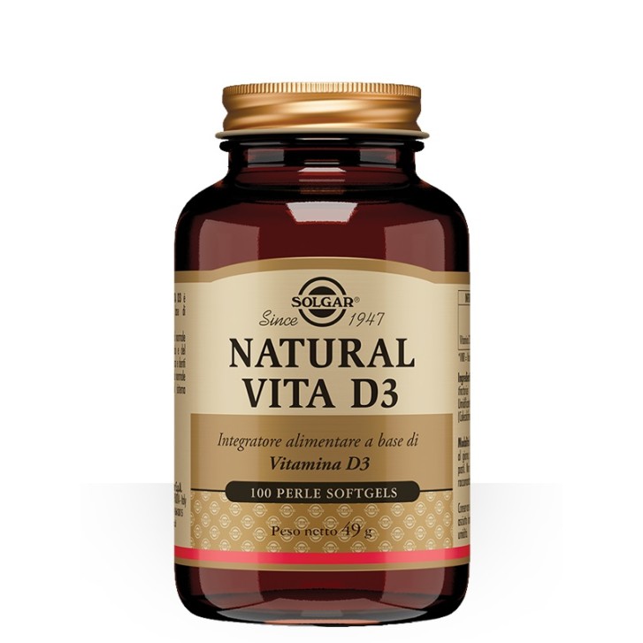 Solgar Natural Vita D3 100 Perle - Integratore Alimentare