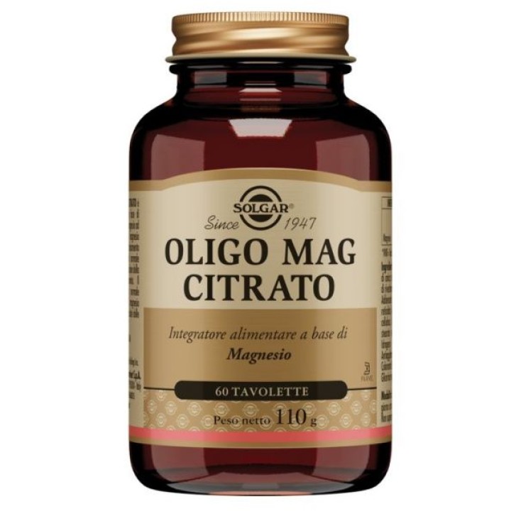 Solgar Oligo Mag Citrato 60 Tavolette - Integratore Magnesio Citrato