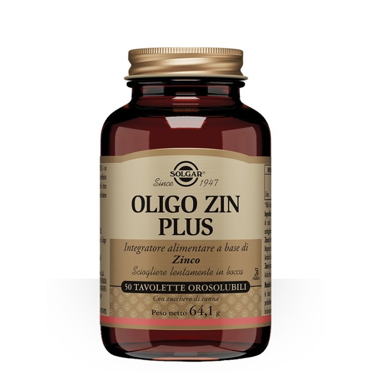 Solgar Oligo Zin Plus 50 Tavolette - Integratore Alimentare di Zinco