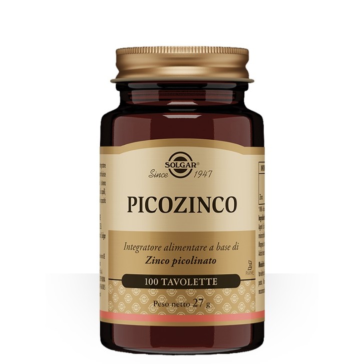 Solgar Picozinco 100 tavolette - Integratore Benessere Ossa Pelle e Unghie