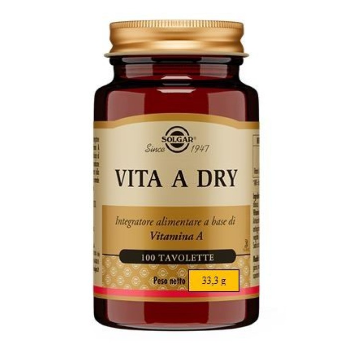 Solgar Vita A Dry 100 tavolette - Integratore Vitamina A