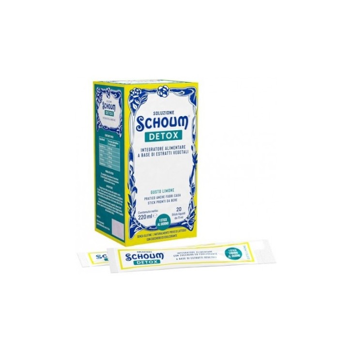 Soluzione Schoum Detox gusto Limone 20 stick - Integratore Depurativo