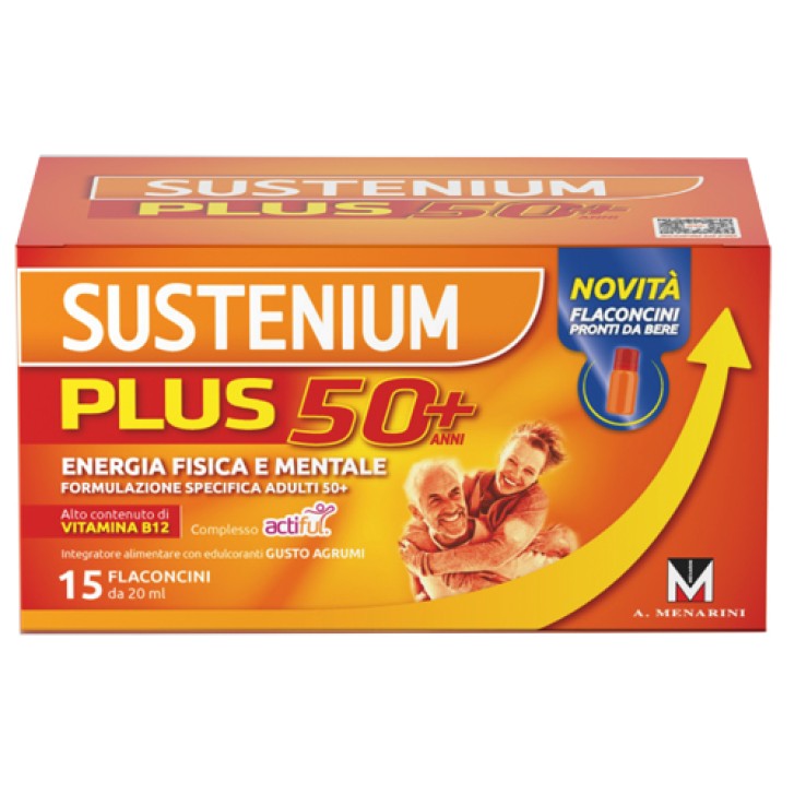 Sustenium Plus 50+ 15 flaconcini - Integratore contro la Stanchezza
