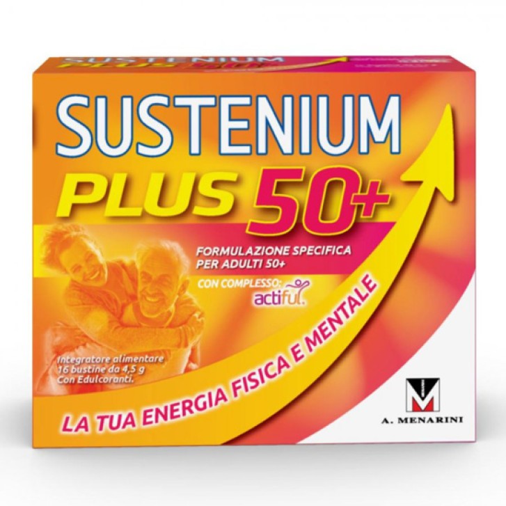 Sustenium Plus 50+ 16 bustine - Integratore contro la Stanchezza Fisica e Mentale