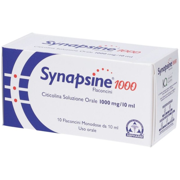 Synapsine 1000 10 Flaconcini da 10 ml - Integratore per l&rsquo;Apporto di Citicolina