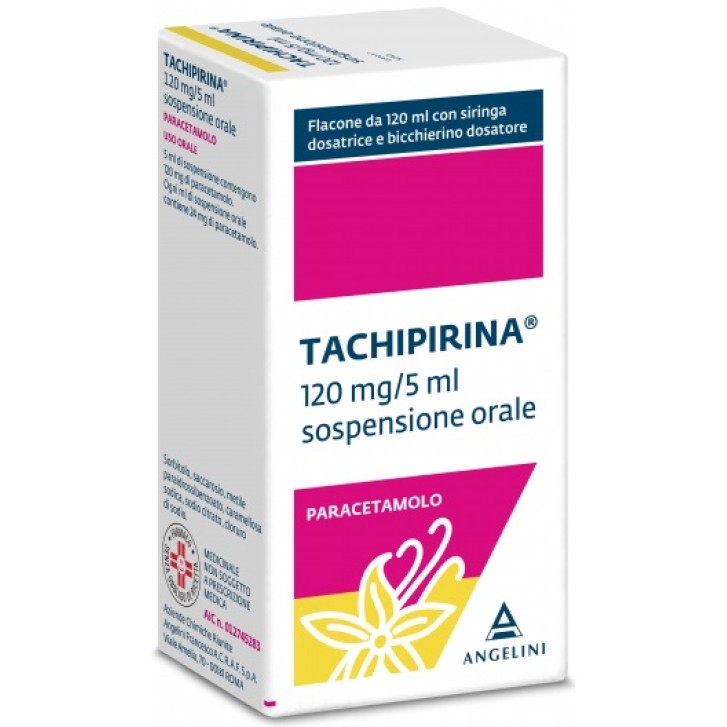 Tachipirina Sciroppo 120 mg / 5 ml Paracetamolo Vaniglia Caramello Flacone 120 ml