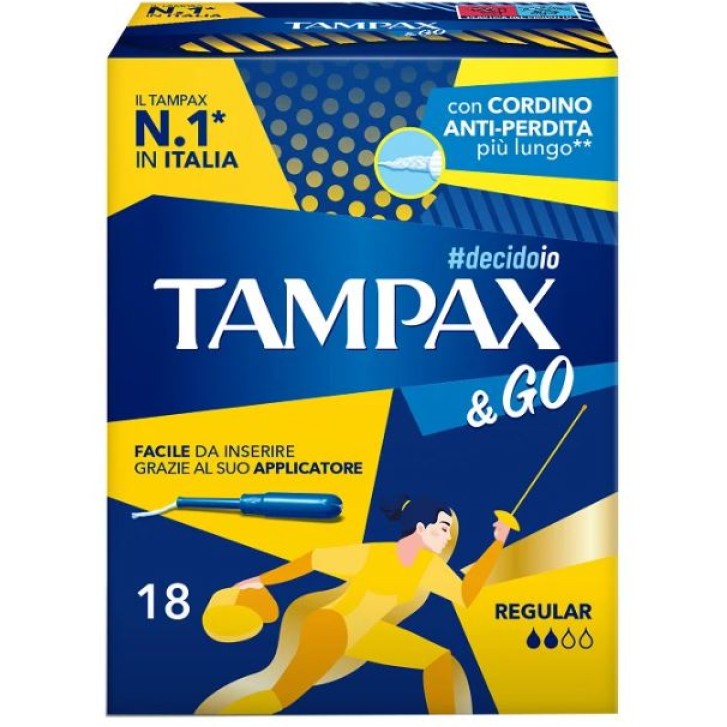Tampax &Go Regular 18 Assorbenti Interni