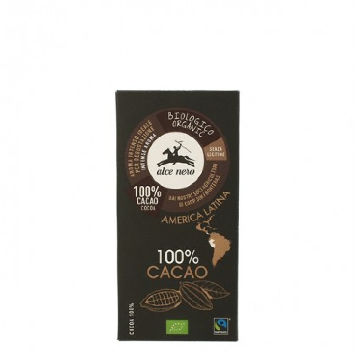 Alce Nero Tavoletta di Cioccolato 100% Cacao Biologico 50 grammi