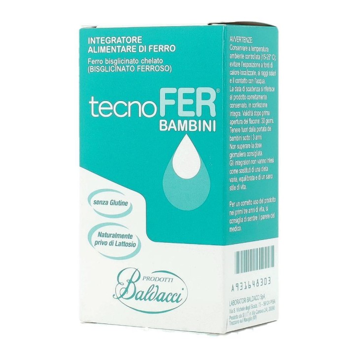 Tecnofer Bambini Gocce 30 ml - Integratore per Apporto di Ferro