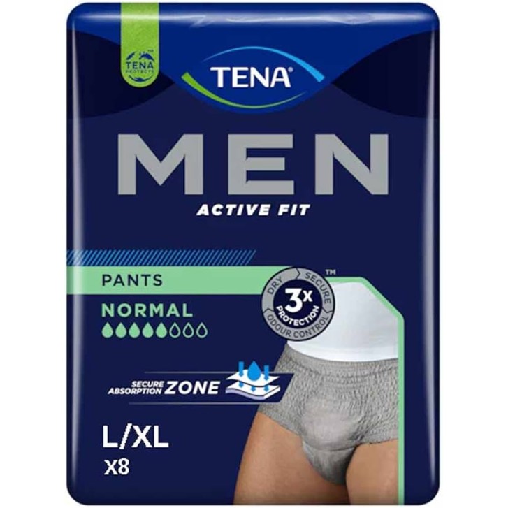 Tena Men Pants Active Fit Normal Taglia L/XL 8 Pezzi