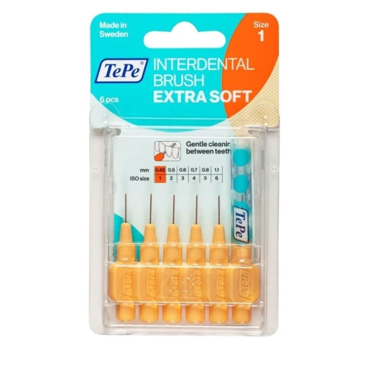TePe Scovolino Extra Soft Arancione ISO 1 0,45 mm 6 Pezzi