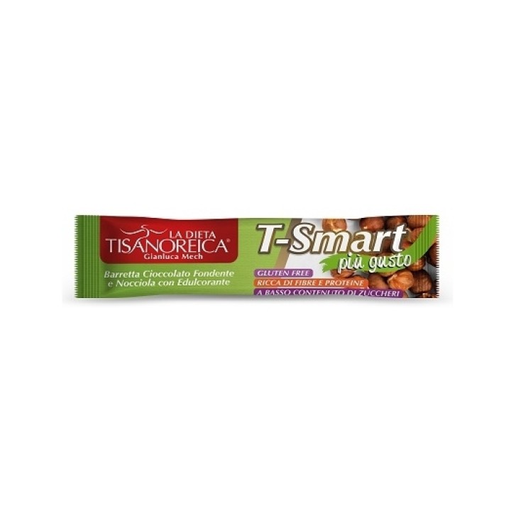Tisanoreica T-Smart Barretta Cioccolato Fondente e Nocciola 35 grammi