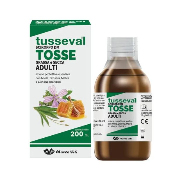 Tusseval Viti Sciroppo Tosse Adulti 200 ml - Integratore Alimentare