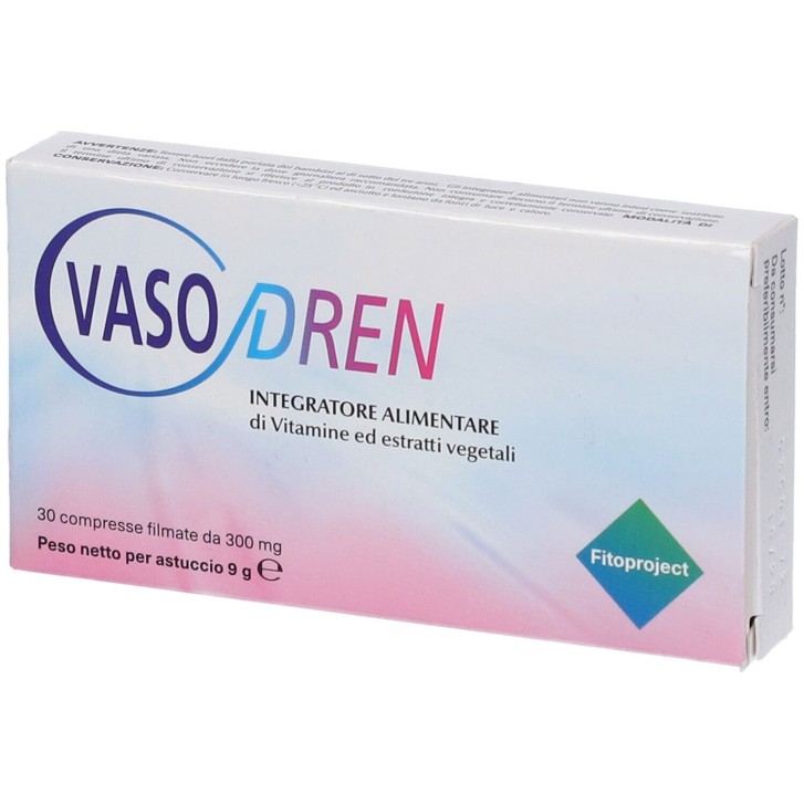 Vasodren 30 Compresse - Integratore per Drenaggio e Microcircolo
