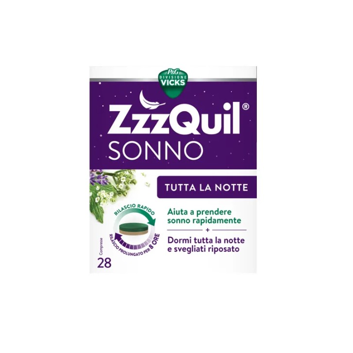 Vicks ZzzQuil Sonno Tutta 28 compresse - Integratore Benessere e Sonno