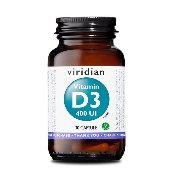 Natur Viridian Vitamina D3 400UI 30 Capsule - Integratore Alimentare