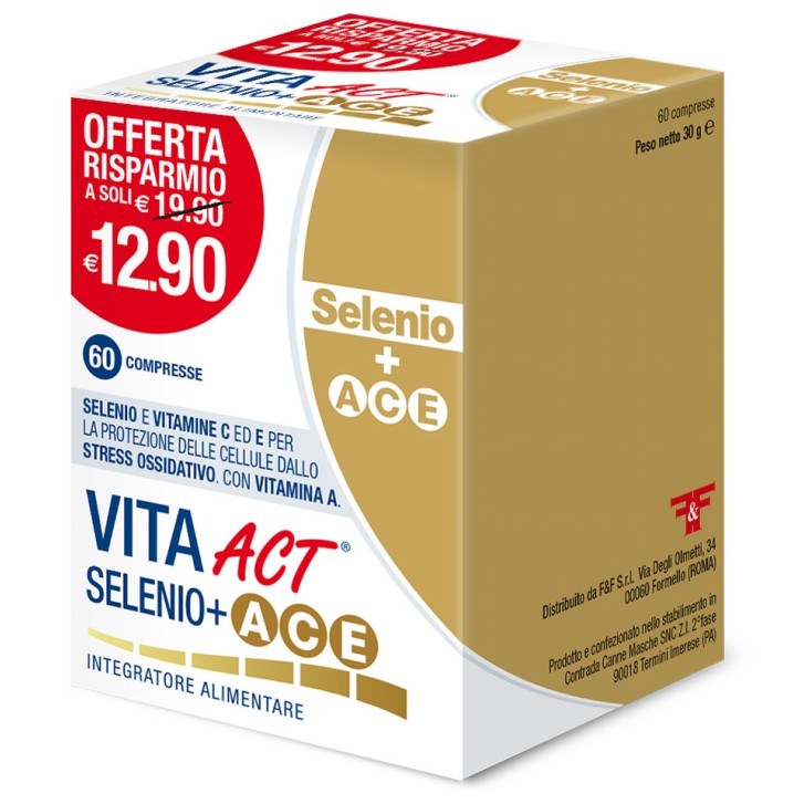 Vita Act Selenio + Ace 60 compresse - Integratore Stress Ossidativo e Vitamina A