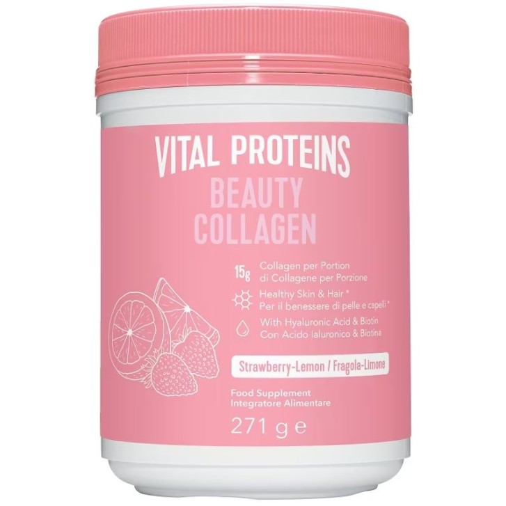Vital Proteins Beauty Collagen Fragola e Limone 271 grammi - Integratore di Collagene