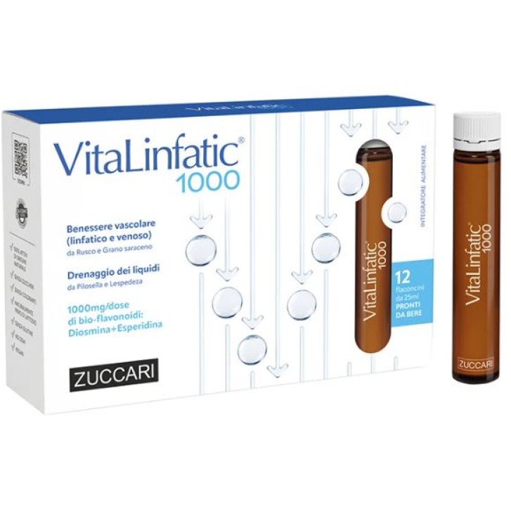 VitaLinfatic 1000 12 Flaconcini da 25 ml - Integratore Drenante