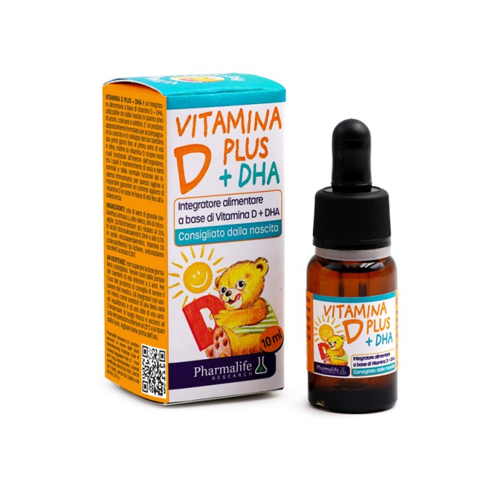Vitamina D Plus + DHA Gocce 10 ml - Integratore per Ossa e Sistema Immunitario