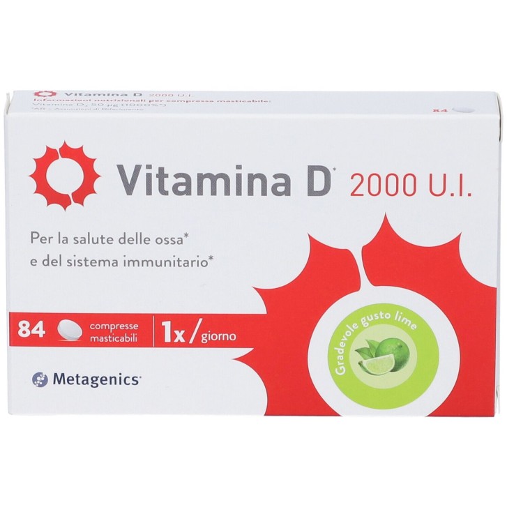 Metagenics Vitamina D 2000 U.I. 84 Compresse Masticabili - Integratore per Immunit&agrave; e Ossa