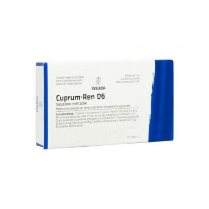 Weleda Cuprum -Ren D6 Soluzione Iniettabile Rimedio Omeopatico 8 Fiale