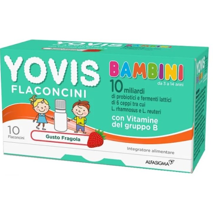 Yovis Bambini Fragola 10 flaconcini 10 ml - Integratore Fermenti Lattici