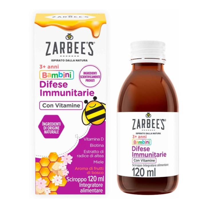 Zarbee's Sciroppo Difese Immunitarie Bambini 120 ml - Integratore Sistema Immunitario