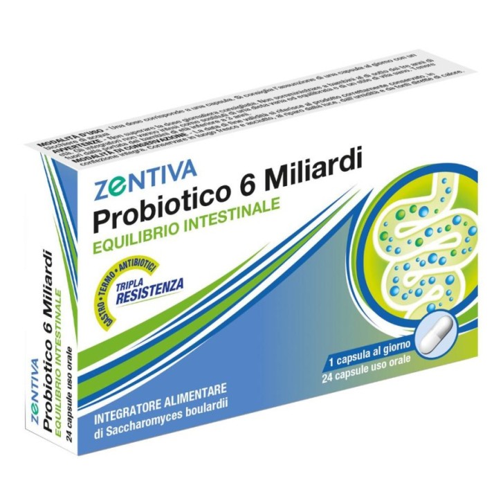 Zentiva Probiotico 6 Miliardi 24 Capsule - Integratore per flora intestinale