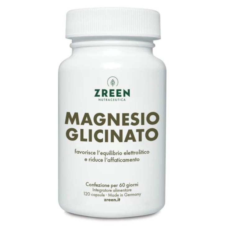 Zreen Magnesio Glicinato 120 Capsule - Integratore per stanchezza e muscoli
