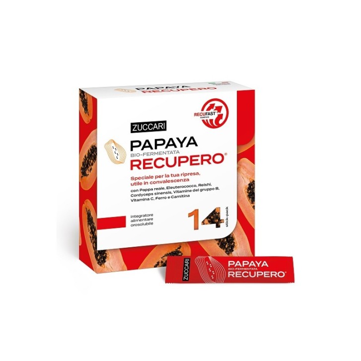 Zuccari Papaya Recupero 14 stick - Integratore Tonico contro la stanchezza