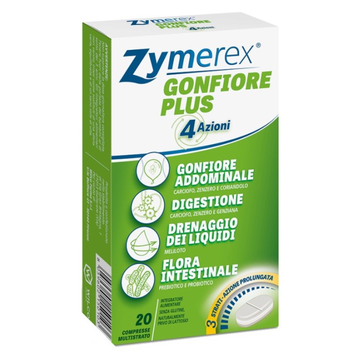 Zymerex Gonfiore Plus 20 Compresse - Integratore Benessere Digestivo