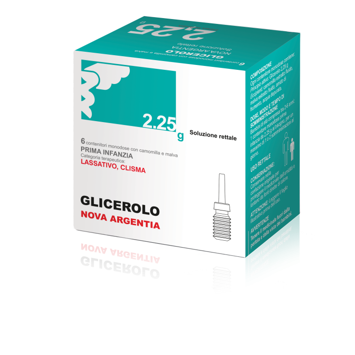 Nova Argentia Glicerolo Prima Infanzia 2,25 grammi Soluzione Rettale 6 Monodose con Camomilla e Malva