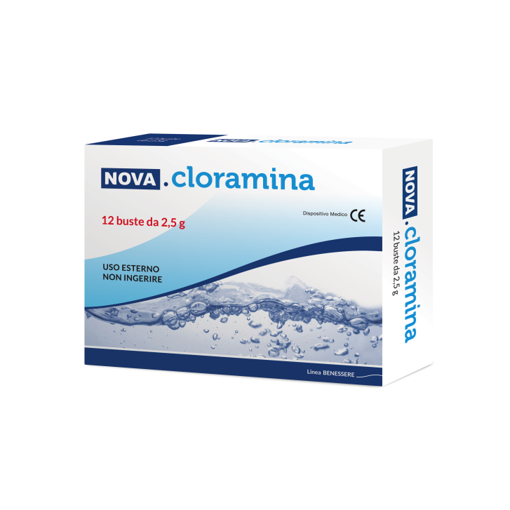 Nova Argentia Cloramina per Igiene Intima e Pulizia della Cute 12 Bustine
