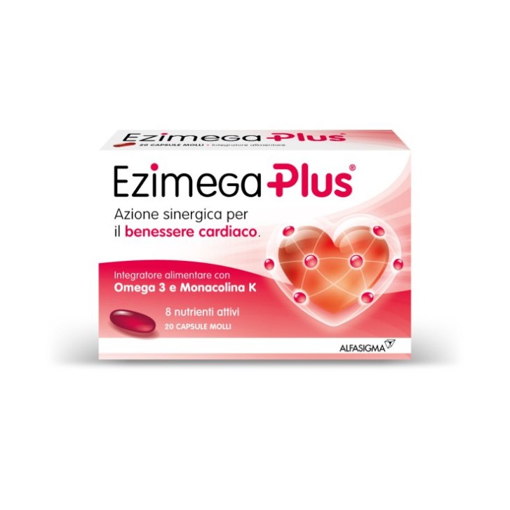 Ezimega Plus 20 Capsule Molli - Integratore per Funzione Cardiaca e Metabolismo dell&rsquo;Omocisteina