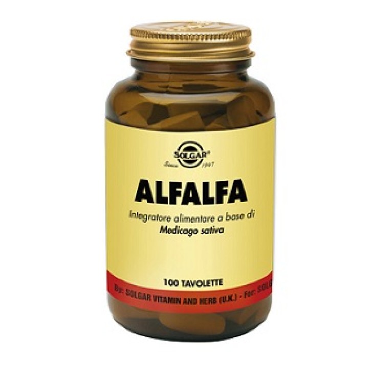 Solgar Alfalfa 100 Tavolette - Integratore Multivitaminico Minerale con Medicago Sativa