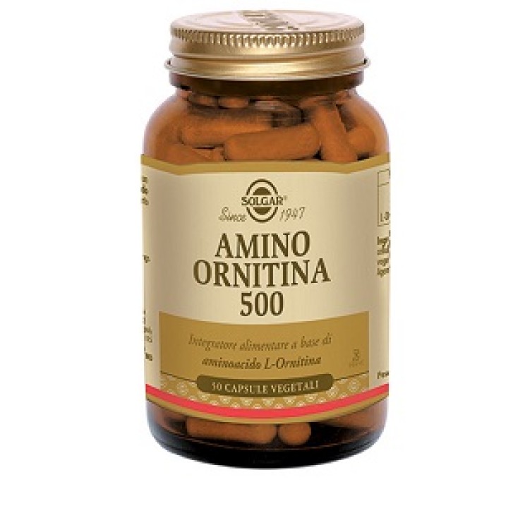 Solgar Amino Ornitina 500 50 Capsule Vegetali - Integratore Depurativo