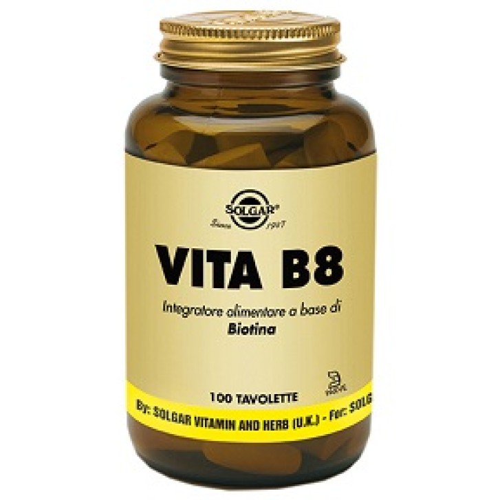 Solgar Vita B8  100 Tavolette - Integratore di Biotina per Unghie Pelle e Capelli