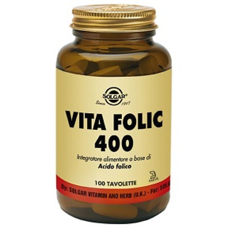 Solgar Vita Folic 400  100 Tavolette - Integratore Acido Folico