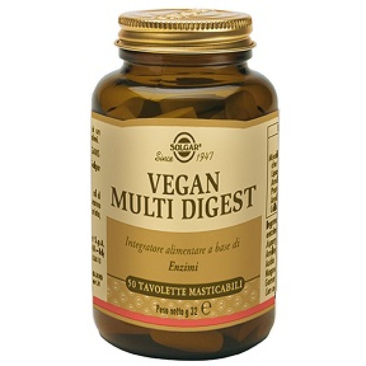 Solgar Vegan Multi Digest 50 Tavolette - Integratore Digestione