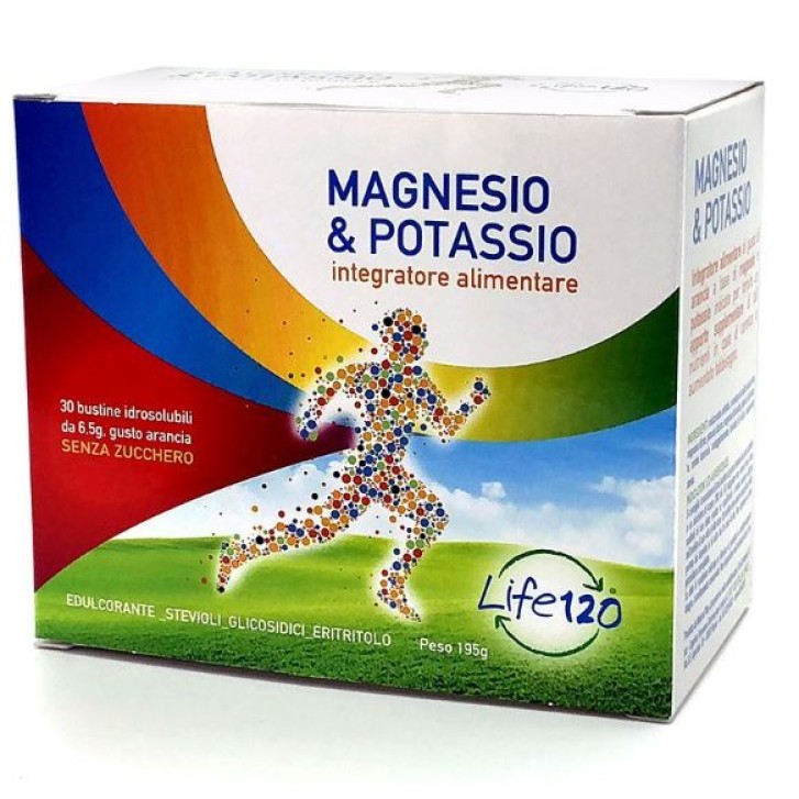 Life 120 Magnesio e Potassio 30 Bustine - Integratore Alimentare