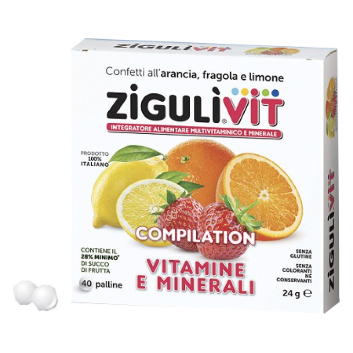 Ziguli' Vit Compilation 40 Confetti - Integratore Alimentare Multivitaminico e Minerali