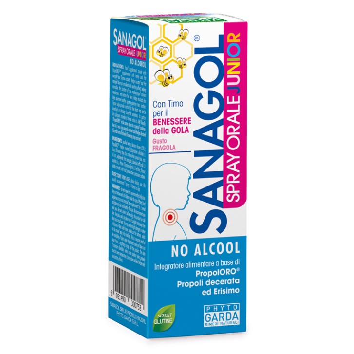 Sanagol Spray Orale Junior Gusto Fragola 20 ml - Integratore Gola