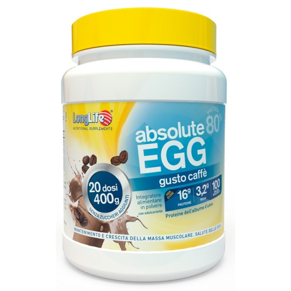 Longlife Absolute Egg Caffe' 400 grammi - Integratore di Proteine in Polvere